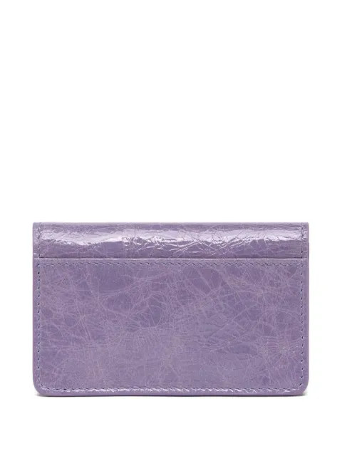 Maison Margiela crackled leather Four Stitches card holder Purple SA3VX0008P9227