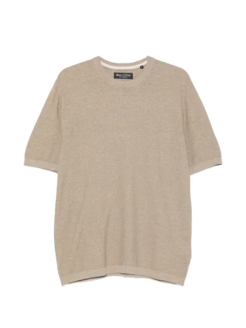 Marc O'Polo fine-knit ribbed-trim T-shirt Neutrals MPO5000012734