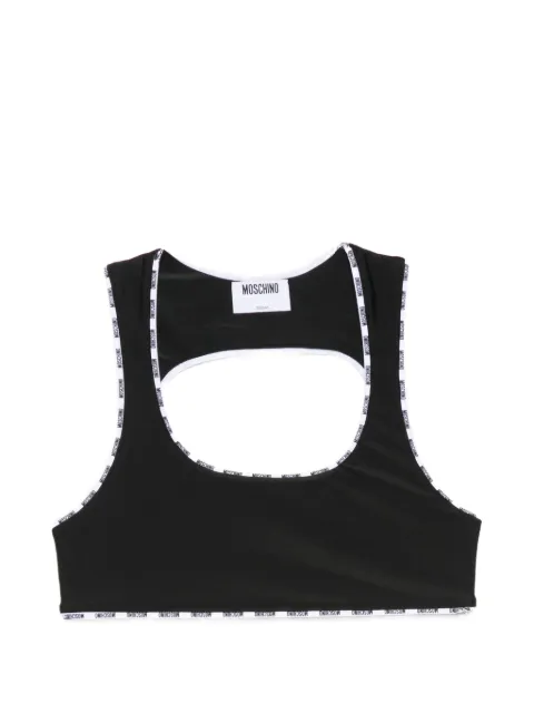 Moschino logo-trim cut-out bra Black A140155450555