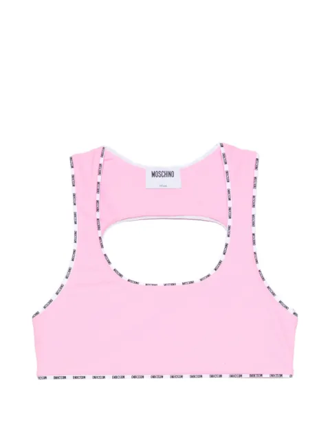 Moschino logo-tape cut-out bra Pink A14015545