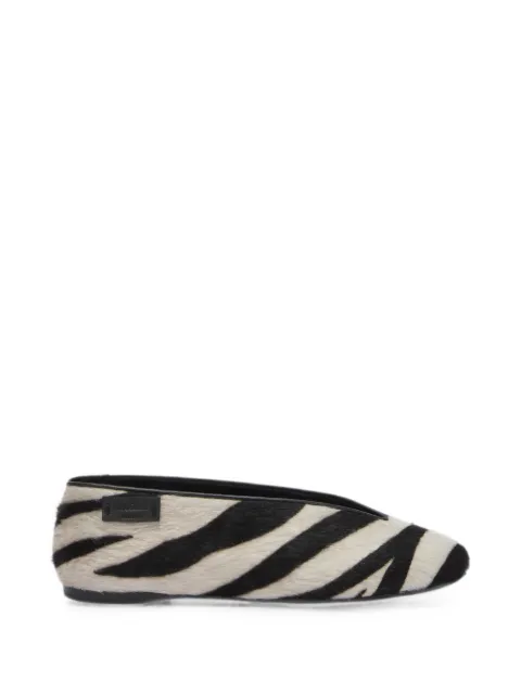 Moschino zebra-print ballet flats Neutrals MA11080C1PML0