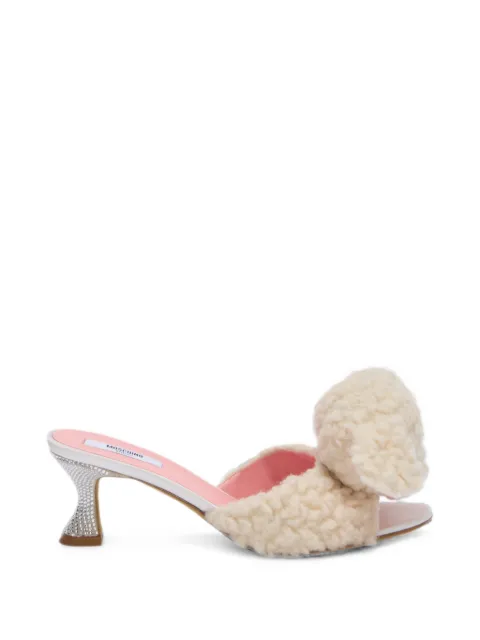 Moschino teddy-bear crystal-embellished mules Neutrals MA28145C1PML5