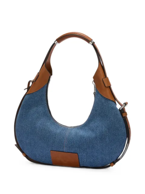 Moschino denim leather-trim shoulder bag Blue MC4048PP1POO1