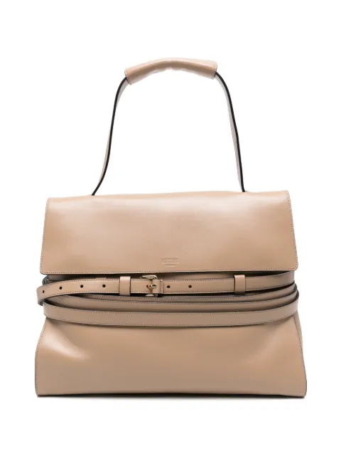 Moschino belted leather tote bag Neutrals MC4162PP1POA0