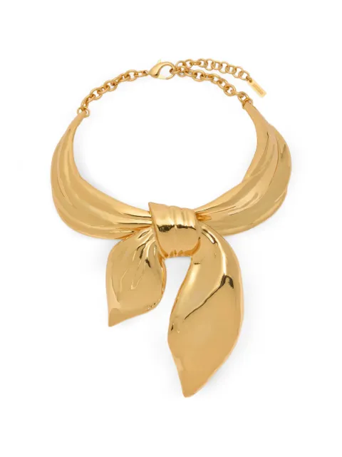 Moschino bow-detail cable-link necklace Gold A91068404