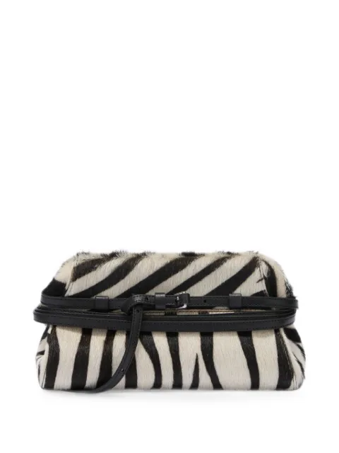 Moschino zebra-print leather clutch bag White MC4050PP1POE1
