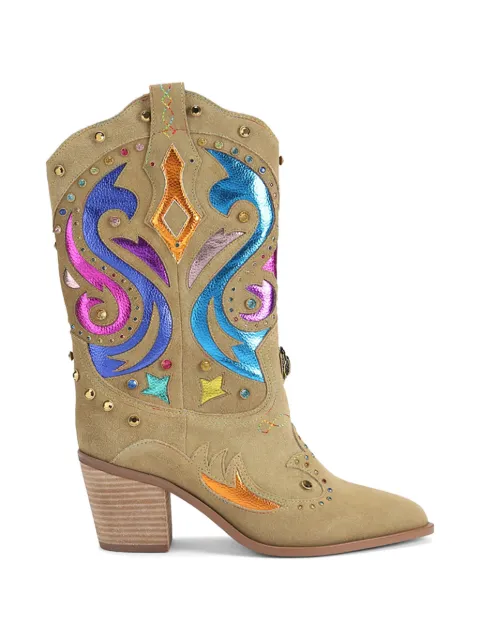 Kurt Geiger London Kensington embellished suede boots Brown 5001716219