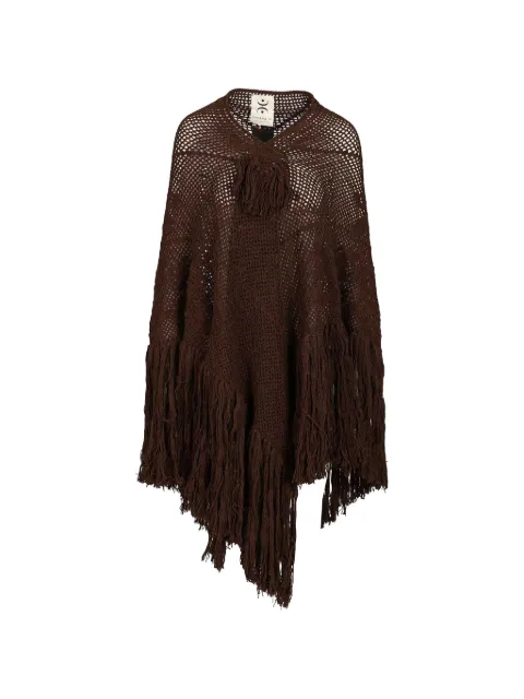 Chiara Is Peonia fringed shawl Brown SPEO001WP