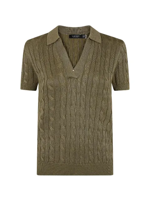 Lauren Ralph Lauren cable-knit polo top Green 100095491