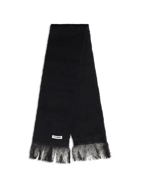 Jil Sander fringed blend scarf Black J02TE0113J40041