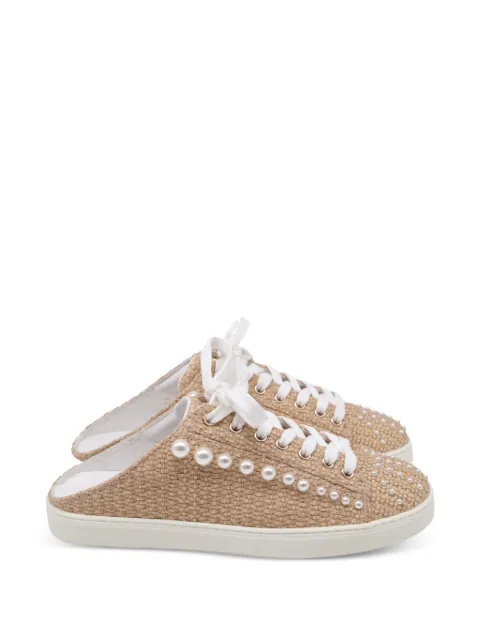 Stuart Weitzman Goldie pearl-embellished mules Neutrals GILTPUUSSH743598W