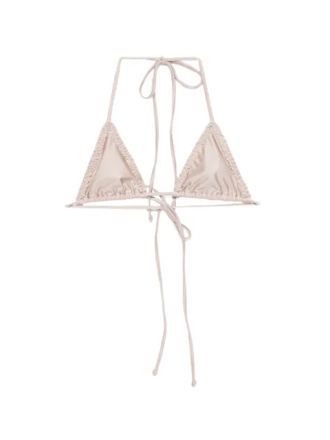 Frankies Bikinis Nick ruffled triangle bikini top Neutrals 10535SA