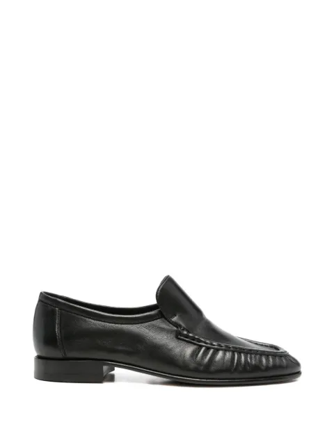 The Row ruched almond-toe loafers Black F1923SN60