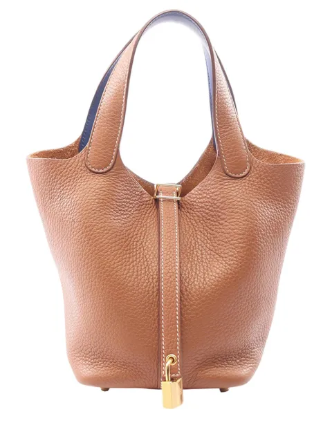 Hermès Pre-Owned 2022 Clemence and Swift Picotin Lock 18 Eclat handbag Brown V2IBKREF5VMOW62T