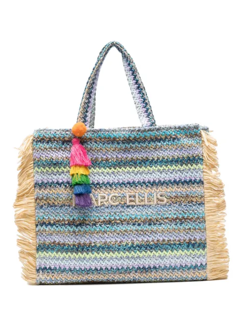 Marc Ellis fringe-trim woven tote bag Blue BUBYSCLAIREL
