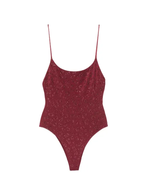 MC2 Saint Barth Cecille glitter-leopard swimsuit Red CECILLEP