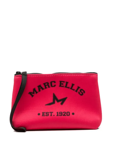 Marc Ellis Buby logo-print clutch bag Pink BUBYPMARC