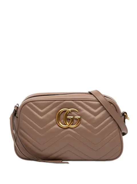Gucci Pre-Owned 2000-2015 Small GG Marmont Matelasse Leather crossbody bag Brown ILWXW1CG77ST0SZ2