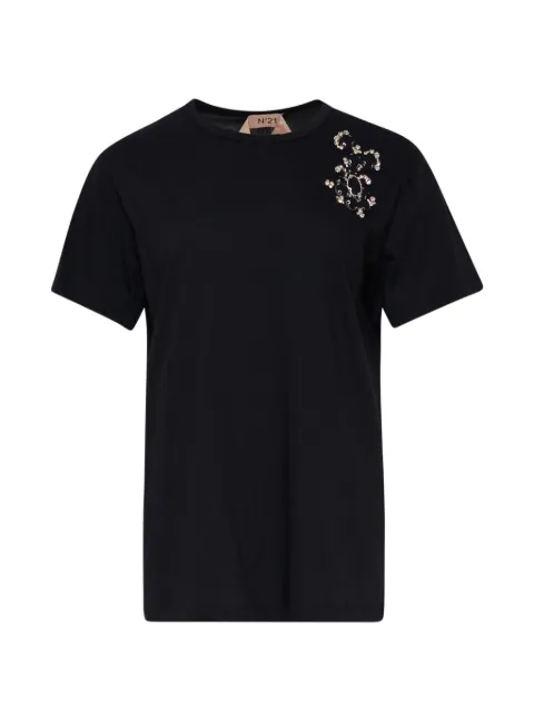 Nº21 crystal-embellished T-shirt Black SS26F05141579000