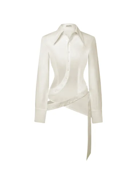 Stolen Stores asymmetric wrap-button shirt White 010114093100WHITE