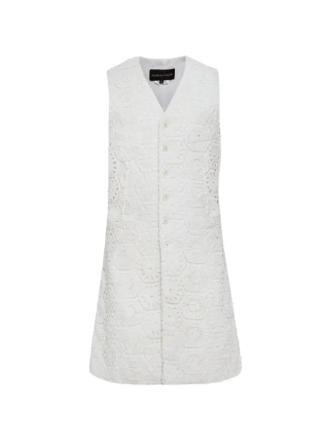 Comme Des Garçons lace-detail sleeveless cotton coat Neutrals GQV00205113A