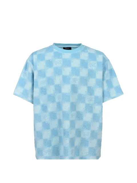 BREATH checkerboard-pattern terry-cloth T-shirt Blue BR26SSC5014ICE
