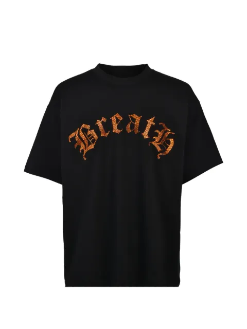 BREATH rhinestone-embellished logo-print T-shirt Black BR26SS5099