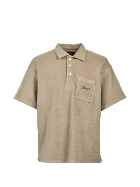 BREATH embroidered-logo towel-texture polo shirt Neutrals BR26SSS2010BEI