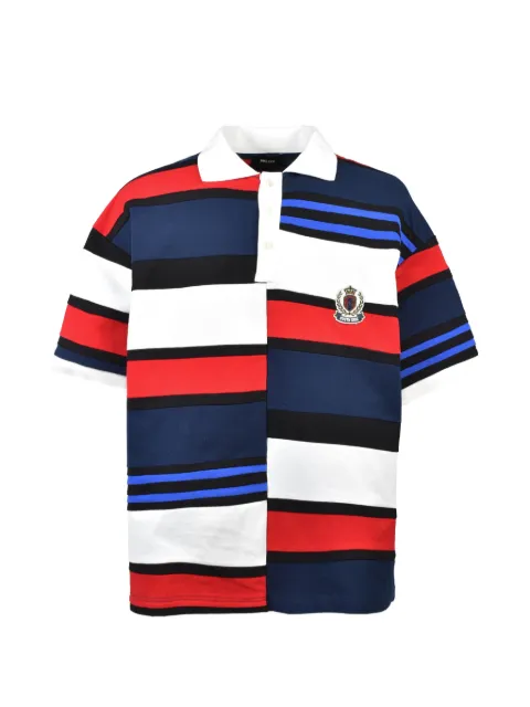 BREATH striped patch-detail polo shirt White BR26SSC5017RED