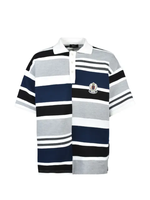 BREATH striped patch-detail polo shirt White BR26SSC5017BLK