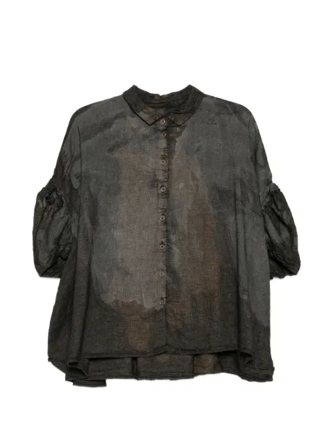 Rundholz bleached-effect puff-sleeve shirt Black 2010421