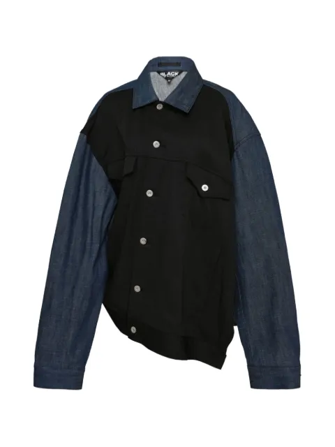 Black Comme Des Garçons panelled asymmetric jacket Black 1QJ00305213A