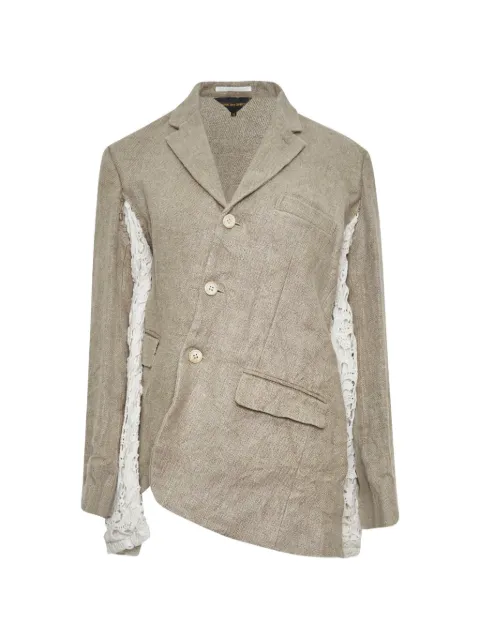 Comme Des Garçons lace-insert asymmetric jacket Neutrals GQJ028