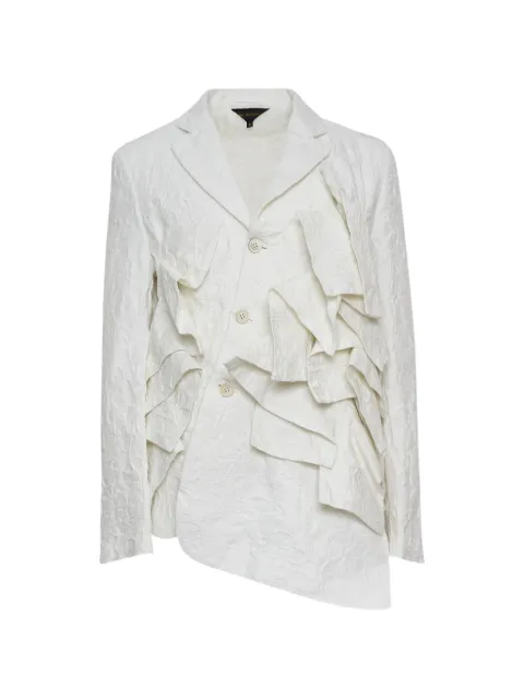 Comme Des Garçons ruffled brocade-texture blazer Neutrals GQJ03005113A