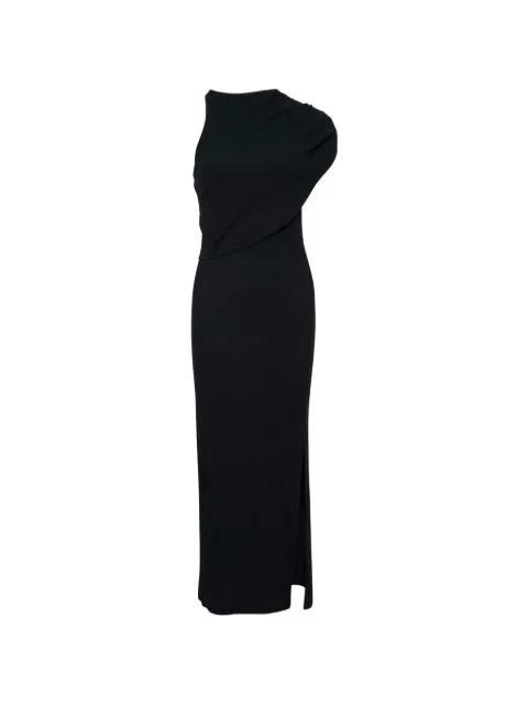 Courrèges 90's ribbed twist-detail maxi dress Black 226JRO849JS0285009999