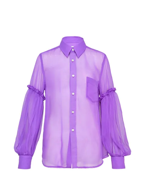 Comme Des Garçons Comme Des Garçons ruffled sheer shirt Purple RQB018