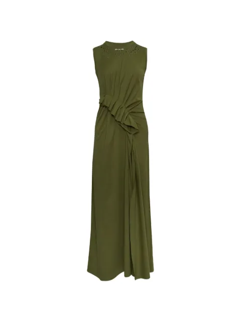 Ulla Johnson Jeune ruffled eyelet-embellished midi dress Green SP260818