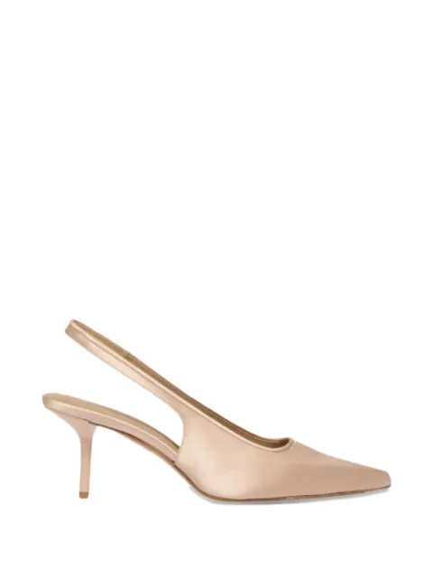 Max Mara satin-finish slingback pumps Neutrals 2614521112600