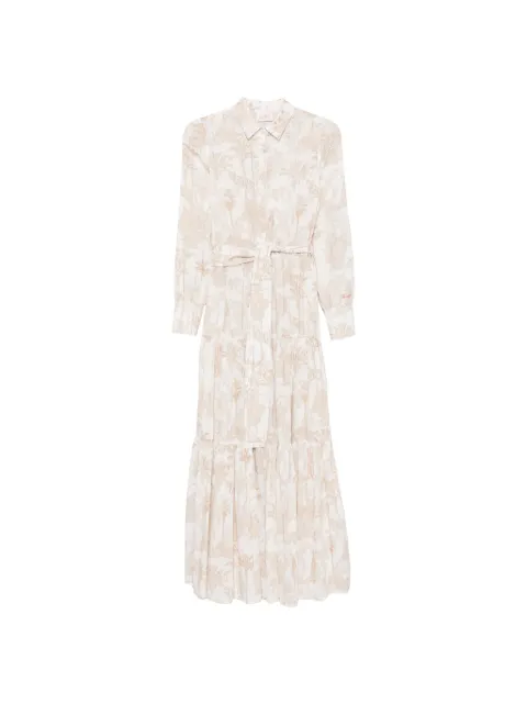MC2 Saint Barth Jensen patterned tiered maxi dress White JNS0001