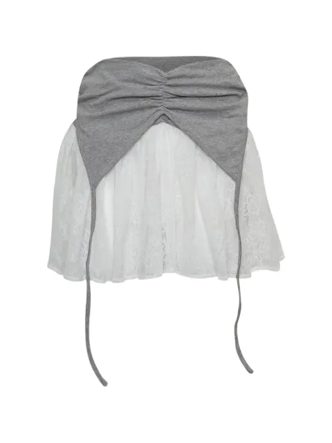 Mardi Mercredi logo-detail lace mini skirt White 26SSMFK61VSK023GYQQ0000CHAR