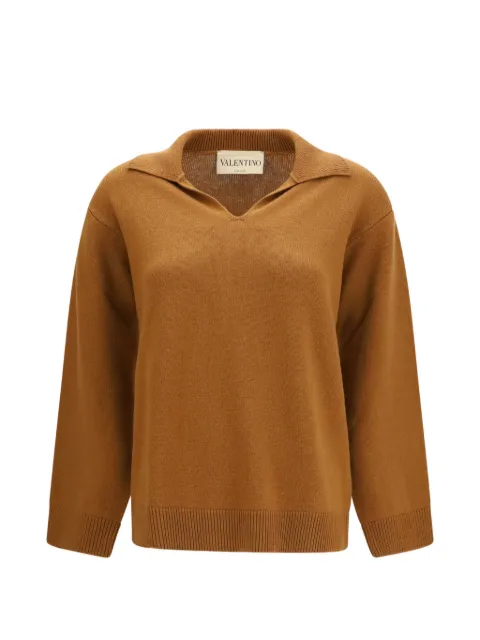 Valentino Garavani cashmere polo-collar sweater Neutrals BKC75GAEW
