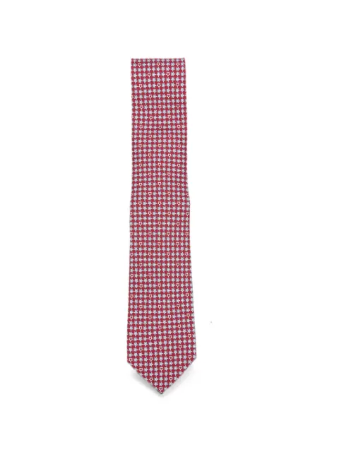 Ferragamo Gancini-pattern tie Red 794740