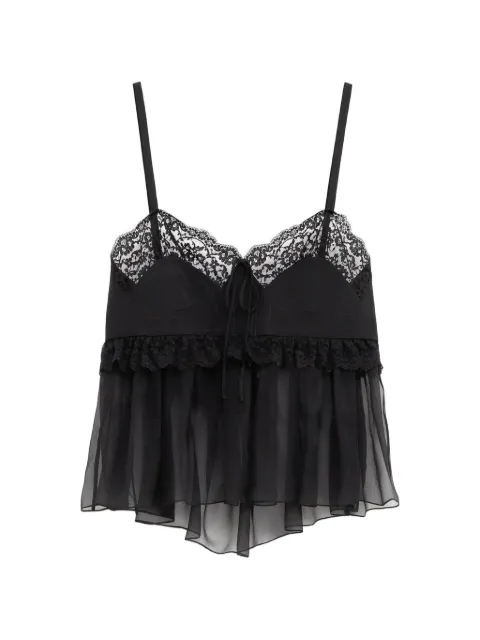 Chloé lace-trim silk-crepe camisole top Black CH26AHT17005