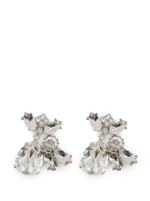 Self-Portrait crystal-embellished cluster earrings Silver PF26642ESL