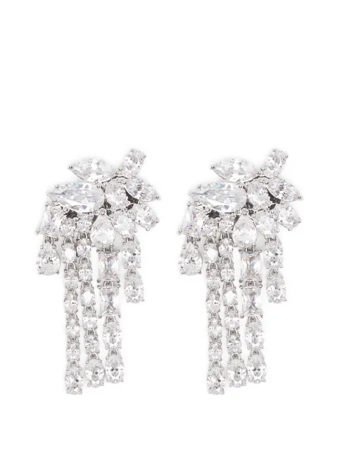 Self-Portrait crystal-embellished drop earrings Silver PF26625ESL