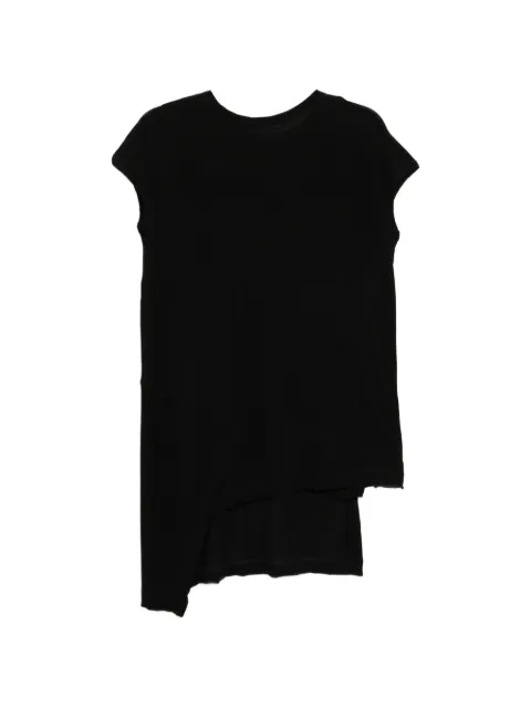Yohji Yamamoto asymmetric layered T-shirt Black FKT42082