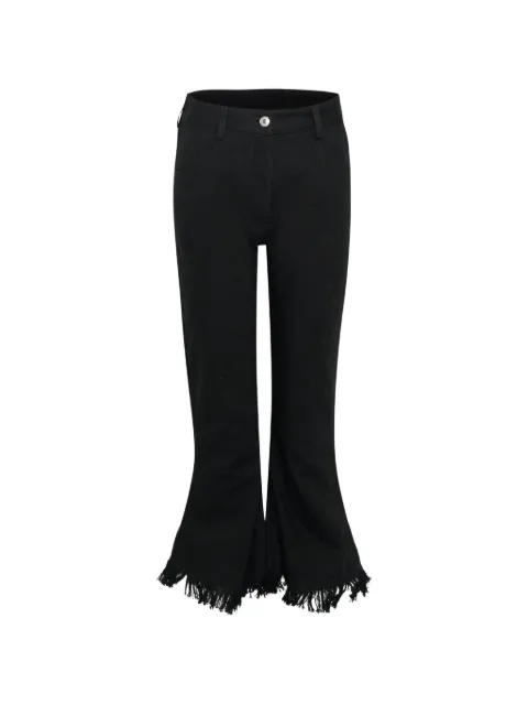 MSGM frayed cotton flared trousers Black 4042MDP1226730899