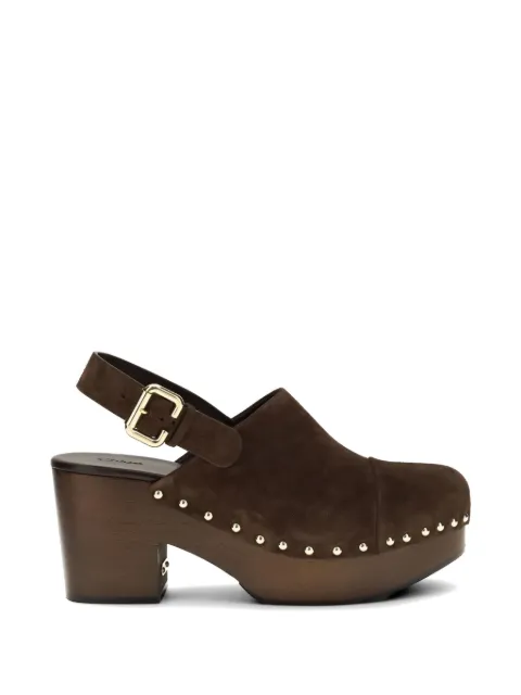 Chloé Jeannette stud-embellished heeled mules Brown CH26U10VRY