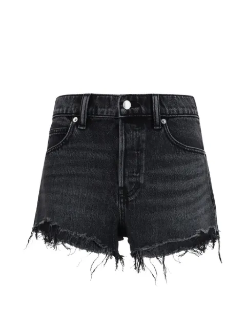 Alexander Wang crystal-embellished frayed shorts Black 4DC3264126