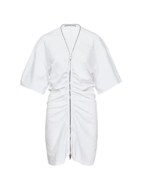 Alexander Wang zip-up gathered mini dress White 1CC2266986100